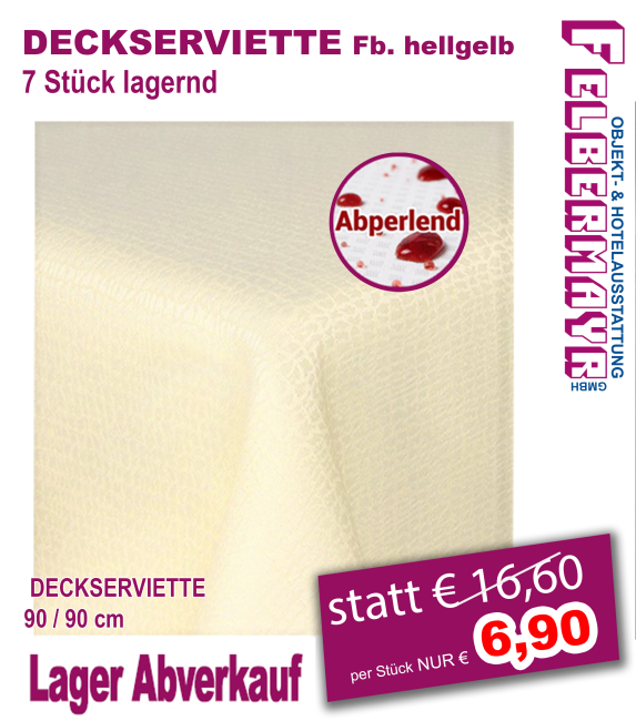 DECKSERVIETTE Fb. hellgelb